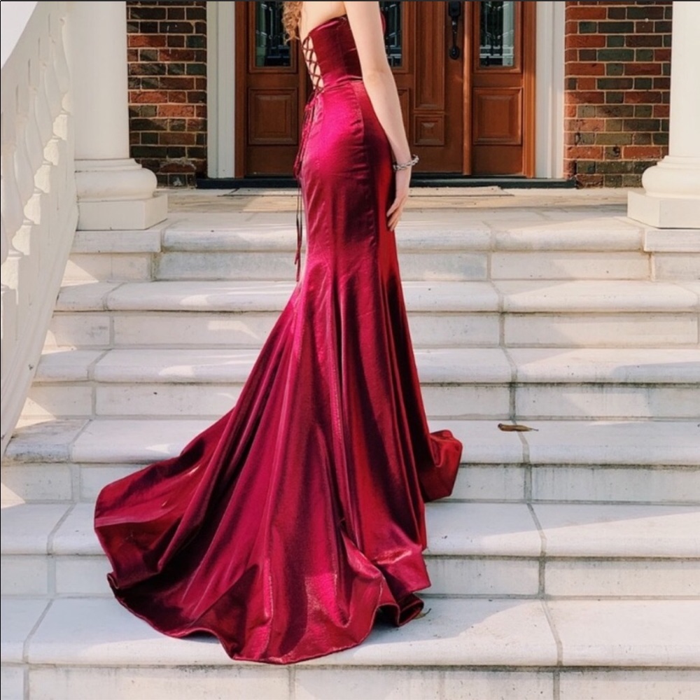 Sherri Hill Wine Colored Prom Dress #52961